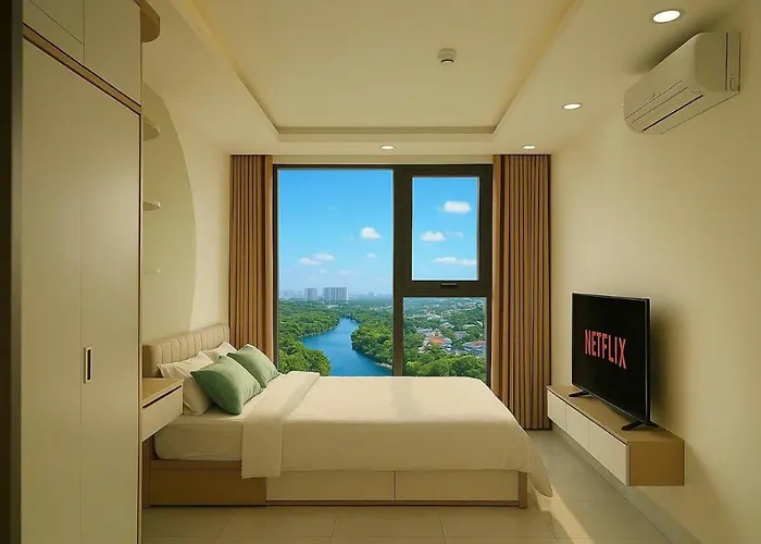 The Hotel Has 2 Bedrooms, 2 Bathrooms, 1 Kitchen, 1 Living Room, 1 Laundry Room, 1 Balcony, 1 Swimming Pool - District 7